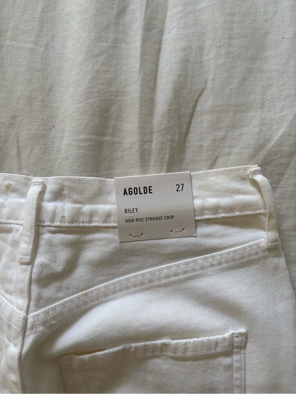 NWT Agolde Riley High Rise Straight Crop in WHIP - Picture 4 of 8